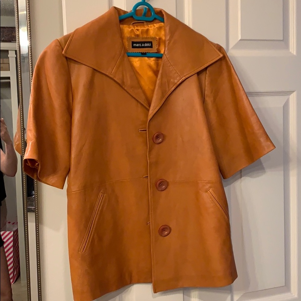 Tan 100% real leather jacket